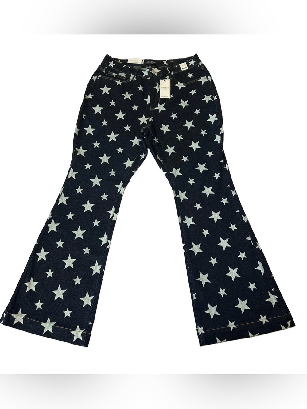Judy Blue All Over Stars Jeans 18W High Waisted Flare Denim NWT Festival Concert